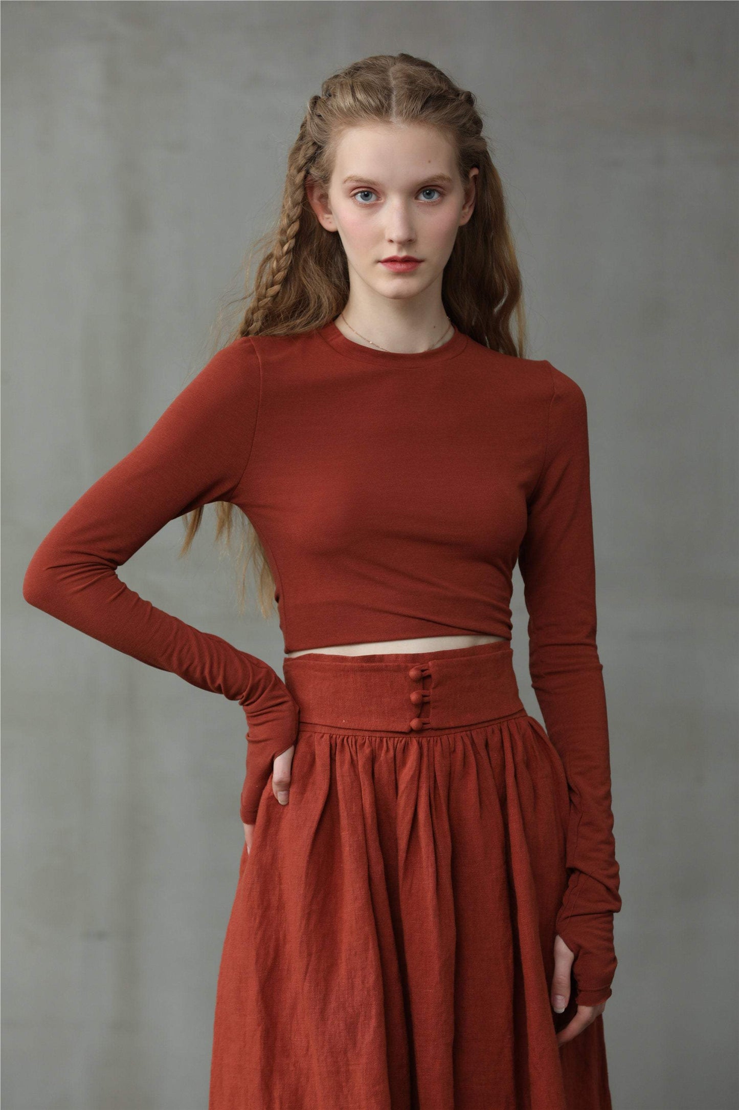 heavy linen skirt