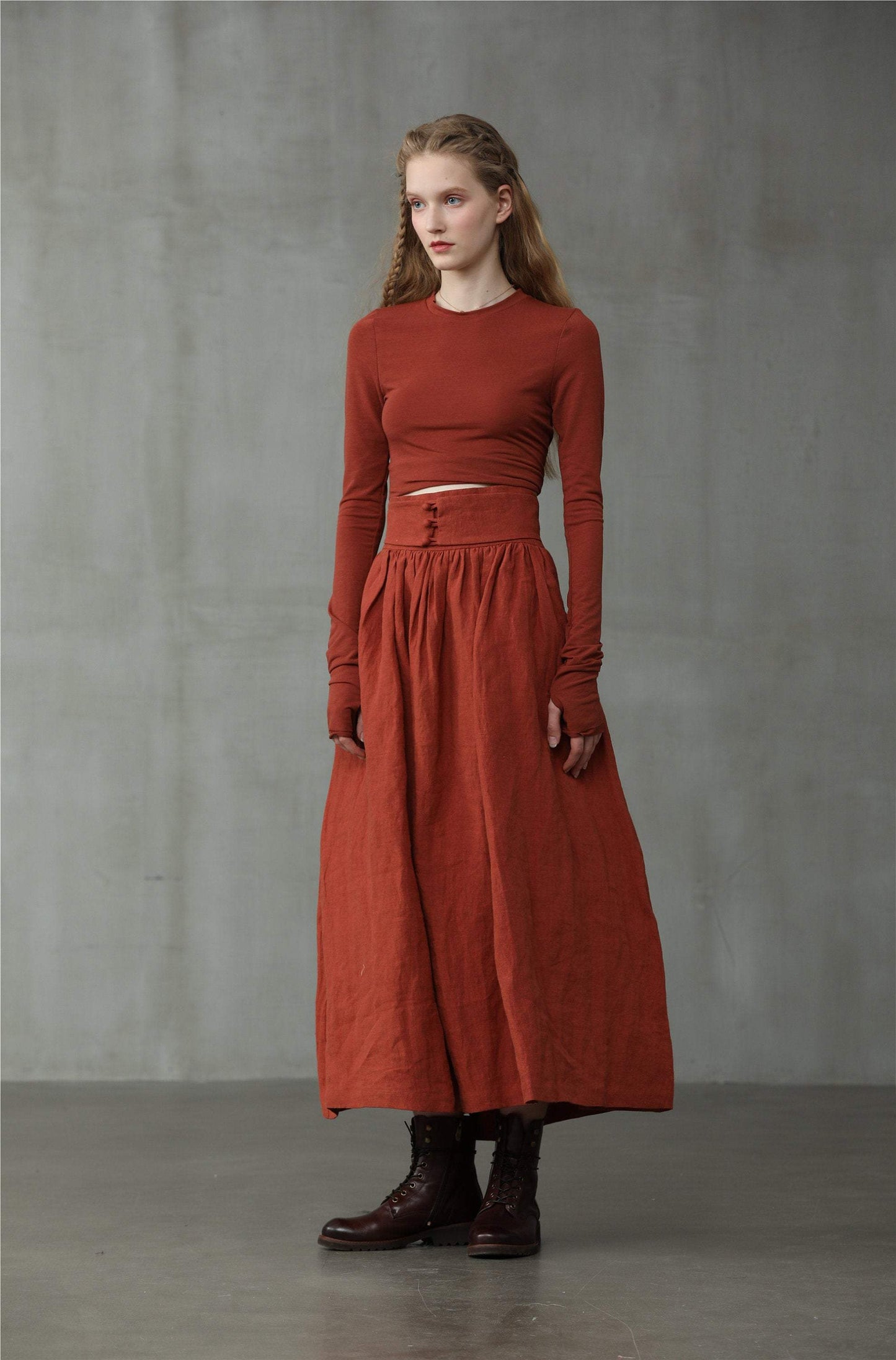 heavy linen skirt