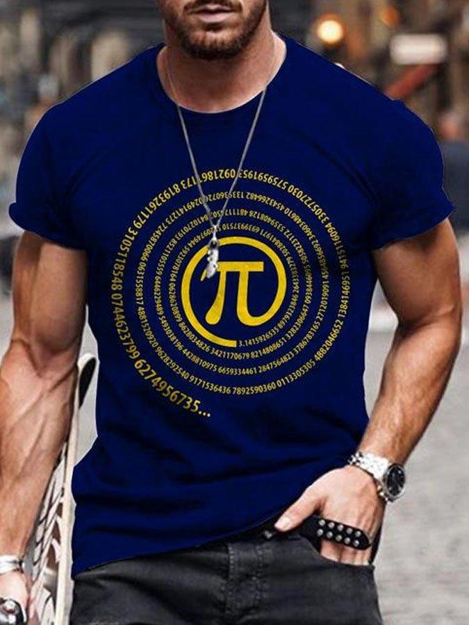 Men's round neck casual printed short-sleeved T-shirt