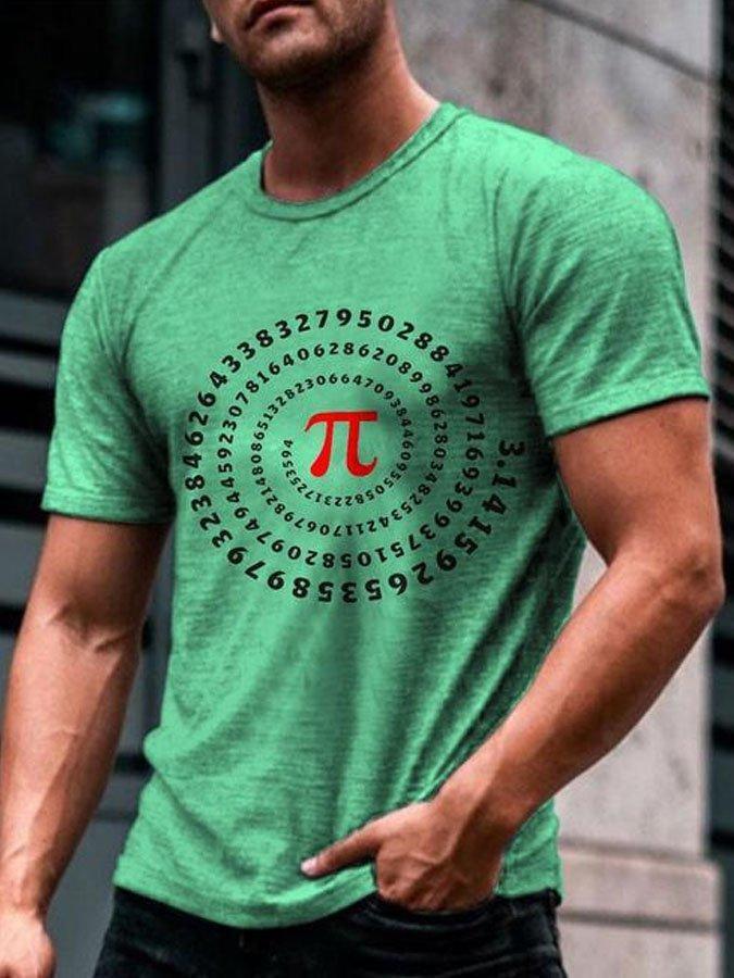 Men's round neck casual printed short-sleeved T-shirt