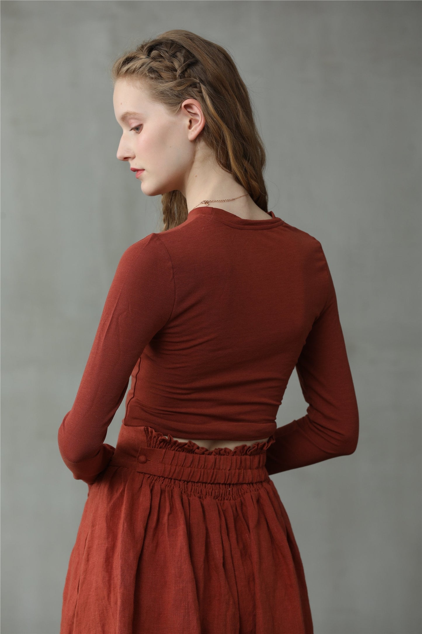 heavy linen skirt