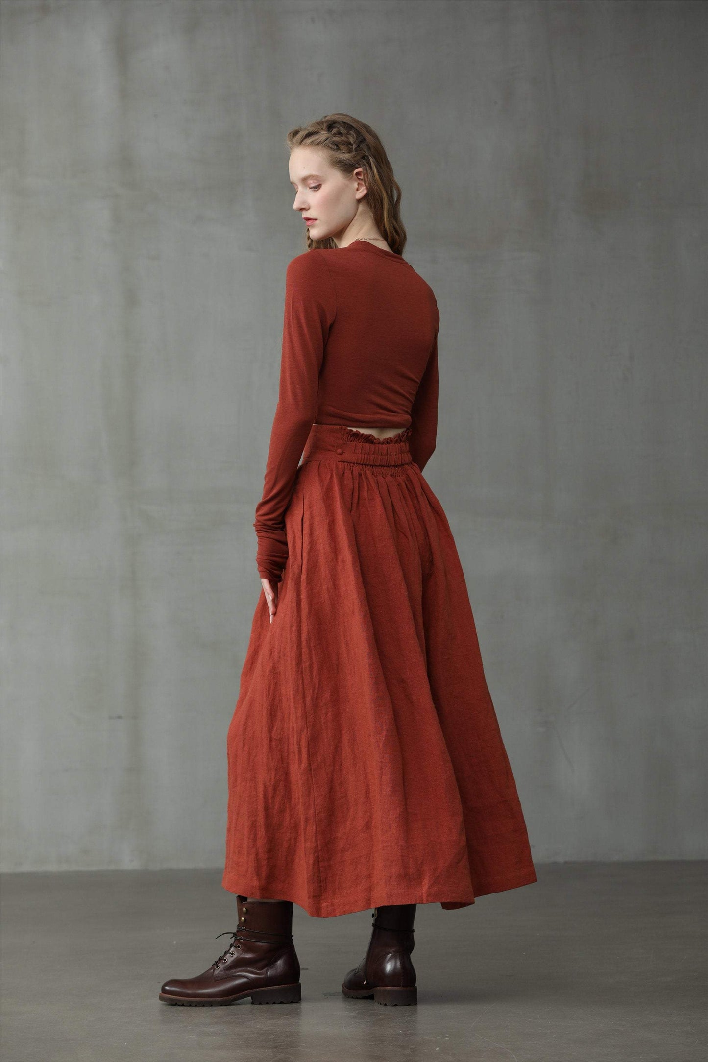 heavy linen skirt